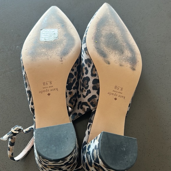 Kate Spade Suede Leopard Print Slingback Pumps 8.5 - Picture 6 of 8